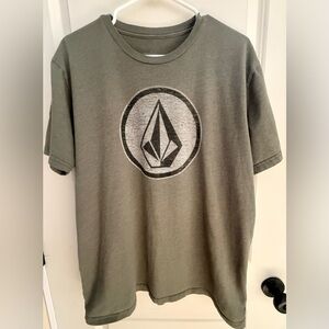 Volcom T-Shirt Olive Green Short Sleeve Crew Neck Logo Men's XL Tee